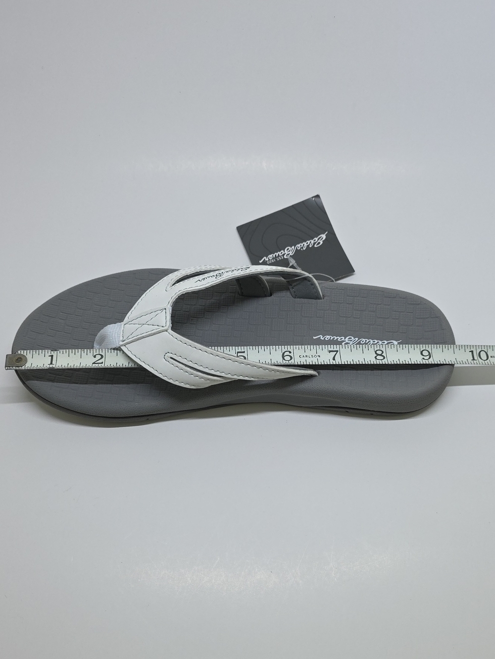 NWT Eddie Bauer White Faux Leather Flip Flops Slip On Womens 6 - Picture 12 of 14